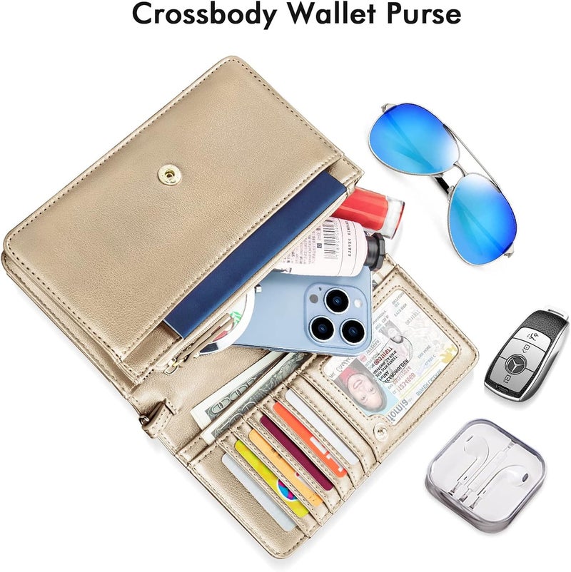 Nuoku Crossbody Bag for Women Cellphone Little Purse with Credit Card Slots Lightweight Leather Wristlet Wallet | Cellphone, Little Purse, Lightweight - Image 5